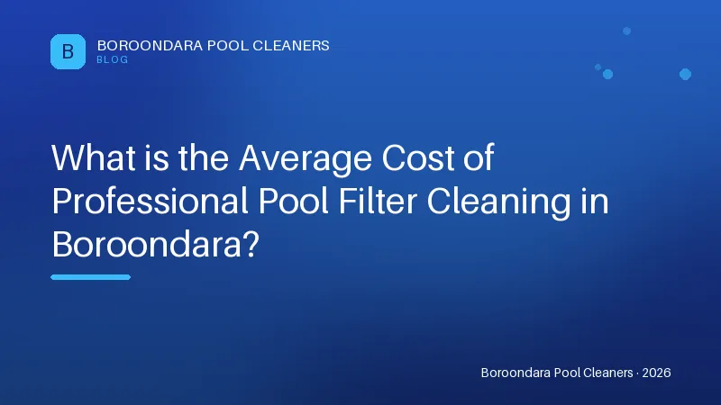 What is the Average Cost of Professional Pool Filter Cleaning in Boroo What is the Average Cost of Professional Pool Filter Cleaning in Boroondara?