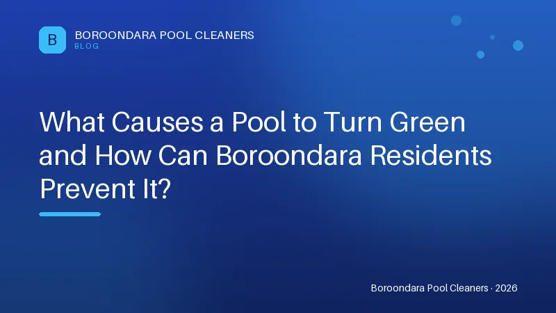 What Causes a Pool to Turn Green and How Can Boroondara Residents Prev What Causes a Pool to Turn Green and How Can Boroondara Residents Prevent It?
